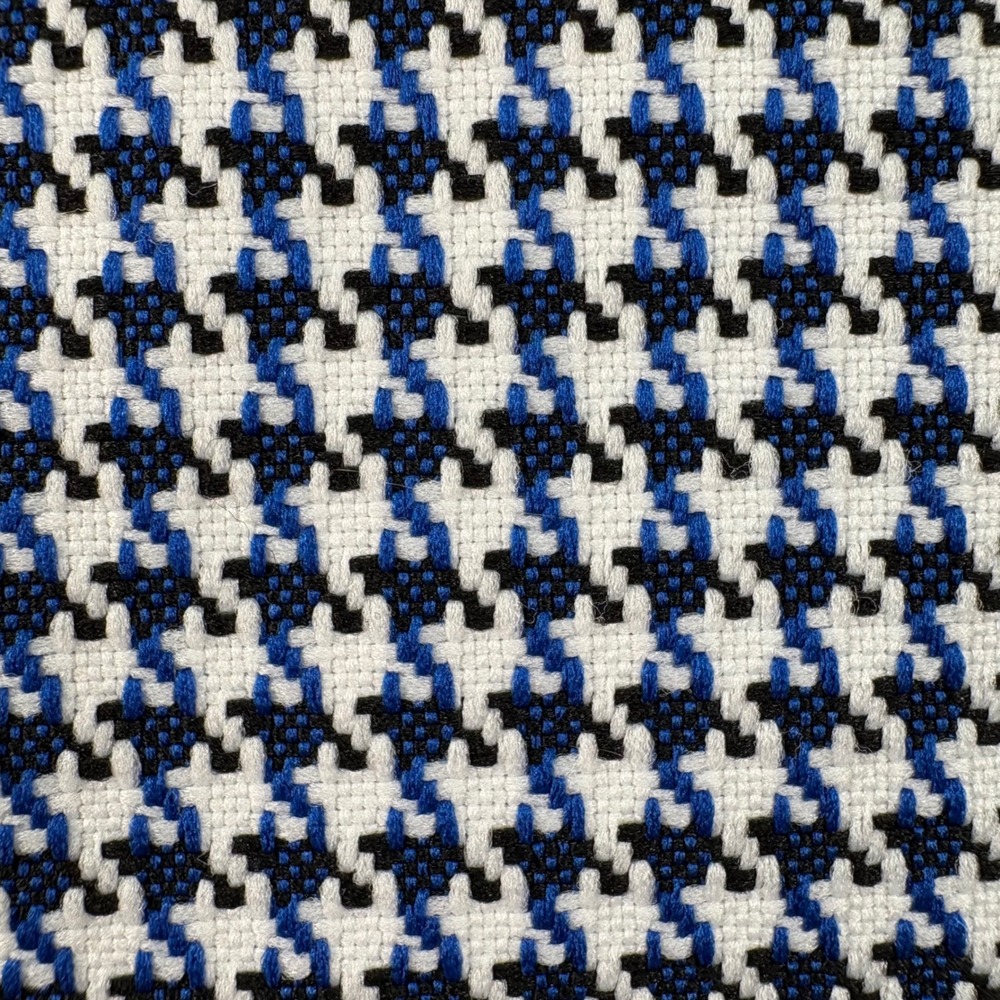 Tahari Arthur S. Levine Womens 14P Blue Houndstooth Blazer Shawl Collar Jacket - Picture 5 of 13